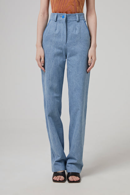 Mid-Waist Denim Pants