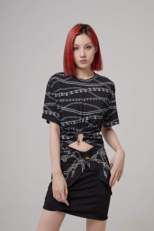 DRAWSTRING CROPPED TOP