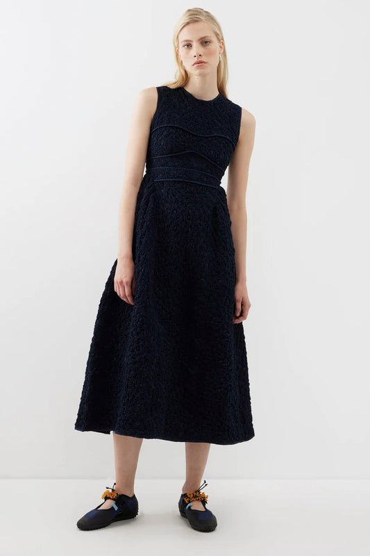 CECILIE BAHNSEN】 Macy Fil-coupé Dress 黒（Cecilie Bahnsen – CHICUN）