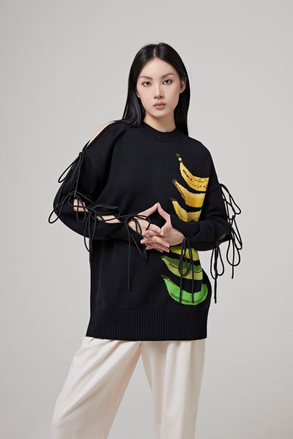 BANANA FOIL PRINTED SWEATER