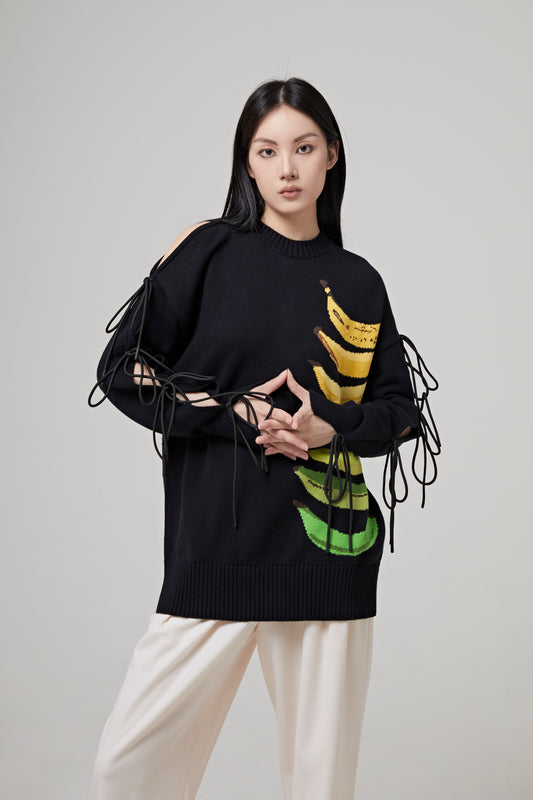 BANANA FOIL PRINTED SWEATER