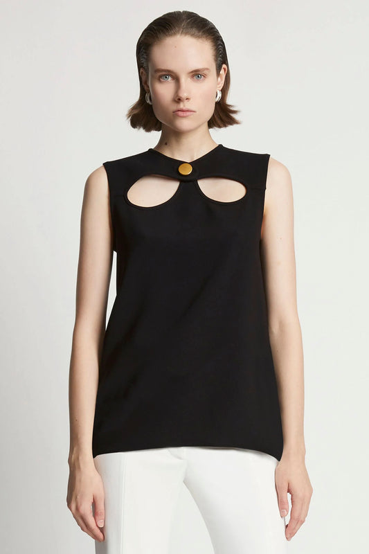 Matte Viscose Crepe Cut Out Top