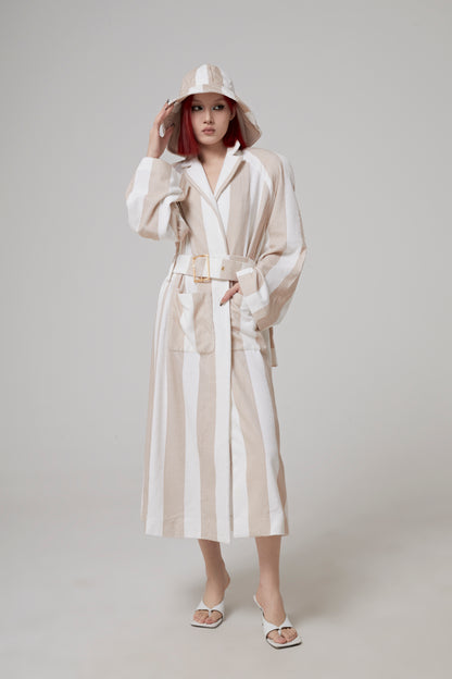 PRINTED TERRY CLOTH RAGLAN COAT