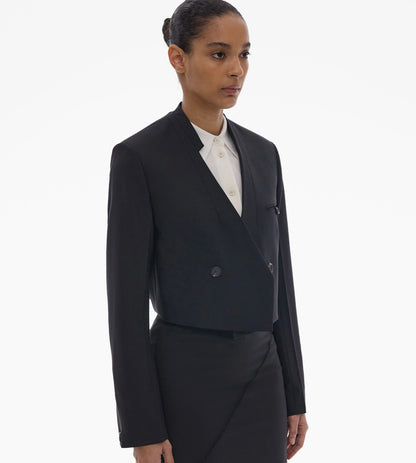 crop wool blazer.str