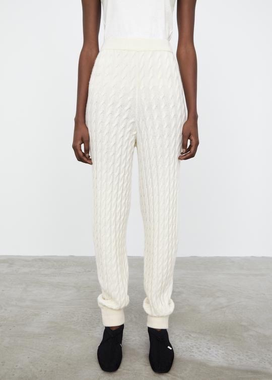CABLE KNIT CASHMERE SLACKS