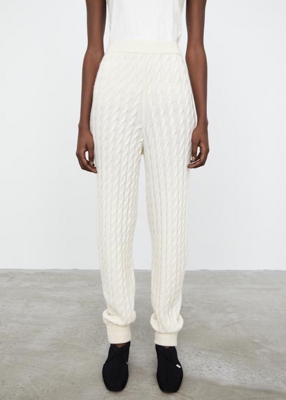 CABLE KNIT CASHMERE SLACKS