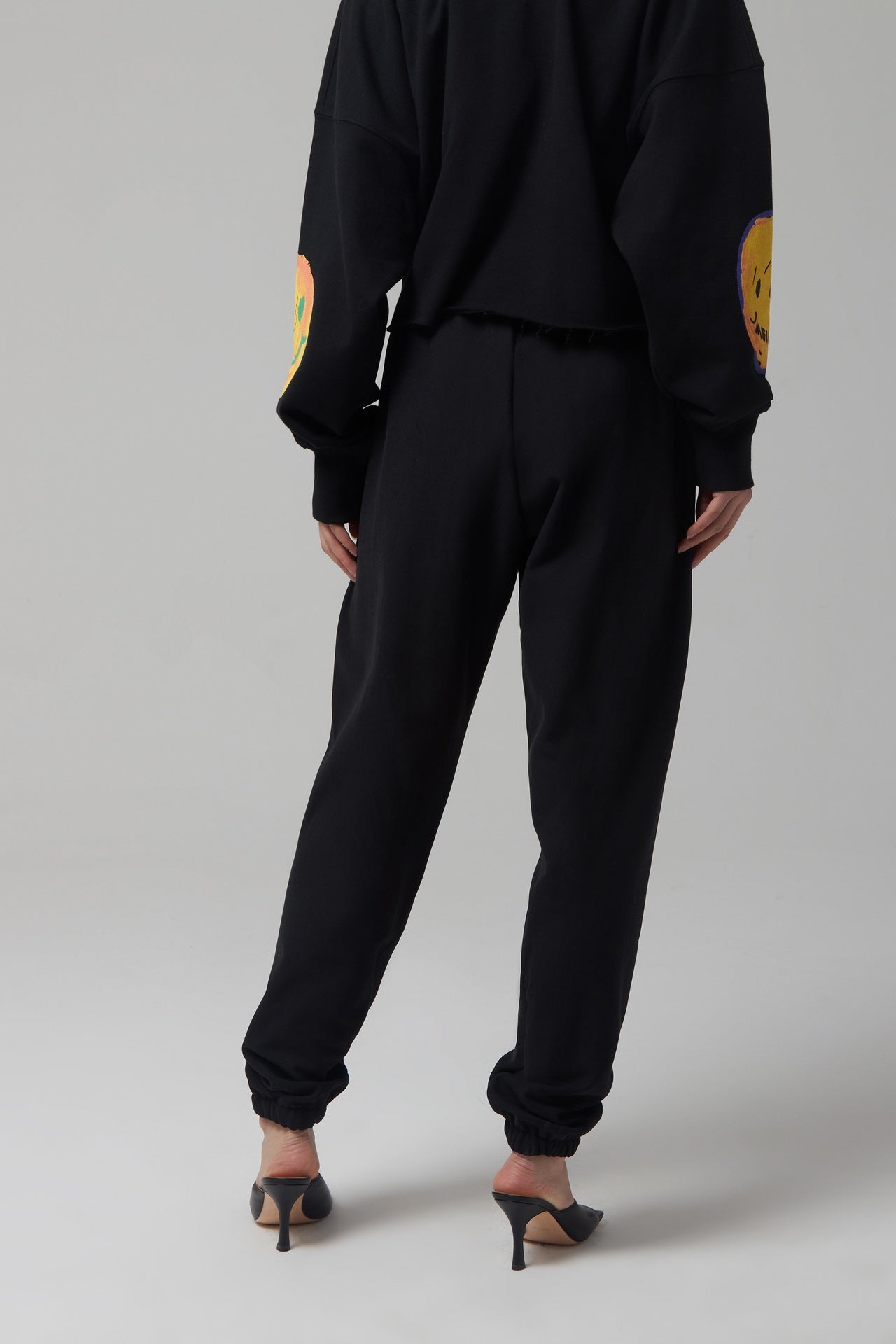 EMBROIDERED LOGO PATCH JOGGER LOUNGE PANTS