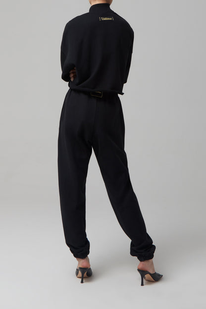 EMBROIDERED LOGO PATCH JOGGER LOUNGE PANTS