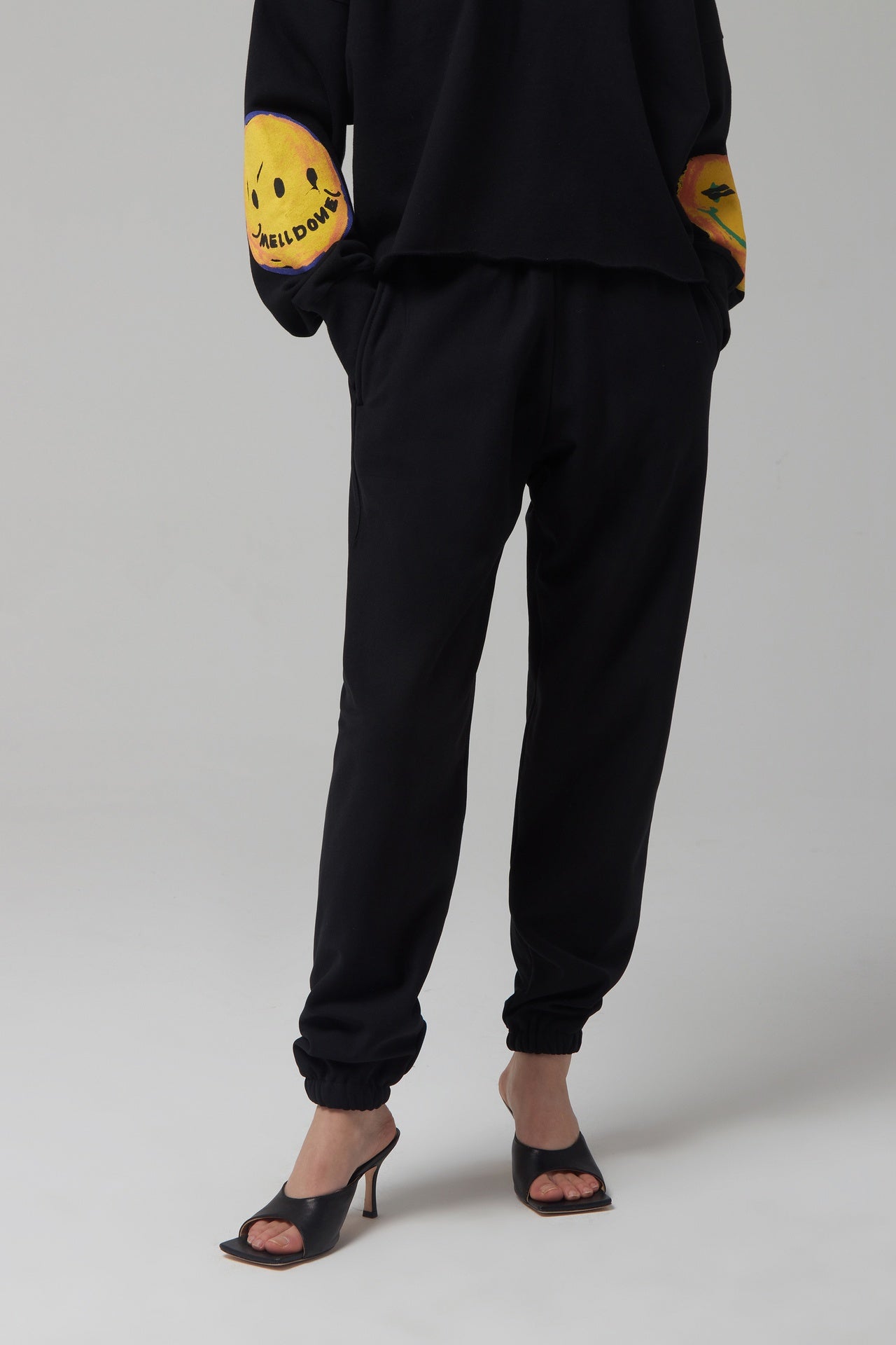 EMBROIDERED LOGO PATCH JOGGER LOUNGE PANTS
