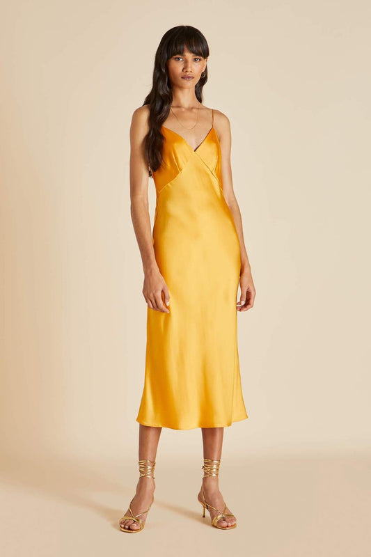 ISSA V NECK SUSPENDER DRESS