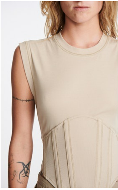 FIN RIB CORSET TANK