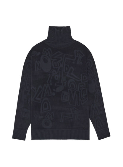 LOGO GRAFFITI TURTLE NECK SWEATER