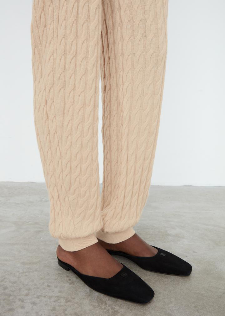 CABLE KNIT CASHMERE SLACKS
